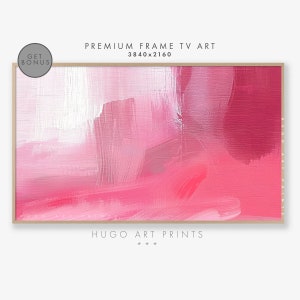 SAMSUNG Frame TV Pink Abstract Painting | Modern Home Decor, Pink Screensaver Art Abstract Painting | Samsung Frame TV Art Digital Download