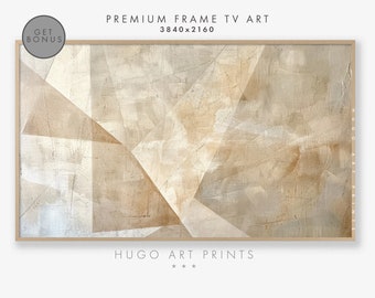 Samsung Frame TV Art Abstract Beige Formas Geométricas Arte Arte Minimalista para TV Beige Minimal Boho Art Japandi Wabi Sabi Style Art para TV180
