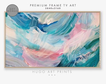 Samsung Frame TV Kleurrijk zomer abstract schilderij | Modern huisdecor, hedendaagse schilderkunst Frame TV moderne abstracte kunst digitale download