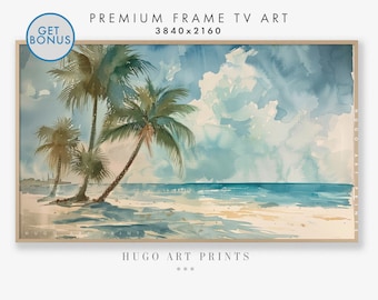 Samsung Frame TV Art, Tropical Island, Summer Frame TV Art, downloadable art, beach art, Modern Art, Digital Download, Digital Art TV087