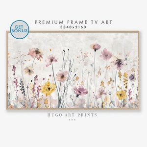 Samsung Frame TV Art, Country Flowers Art, Spring Wildflower Field, Warm Tone Wildflowers Art, Digital Art Download Frame TV Art | TV137