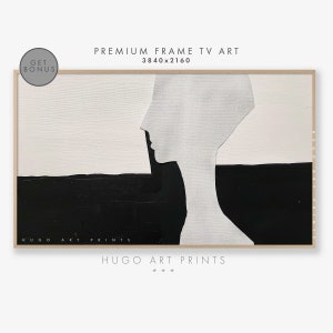 Samsung Frame TV Art | Neutral Muted Minimalist Abstract Painting | Black and White Minimalist Portrait, Abstraction DIGITAL TV Download Art