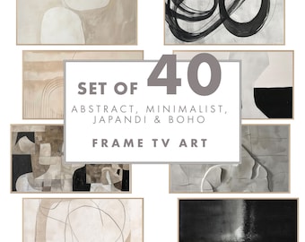 Samsung marco TV Art, Samsung Frame TV Art Painting, Moderno Neutral Abstracto Samsung marco Tv Art, Frame TV Art, Descarga Instantánea Conjunto de 40