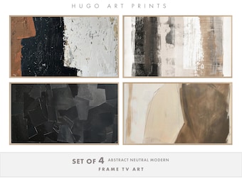 Samsung Frame TV Art SET / Abstracto Neutral Marrón Negro Moderno Descarga Instantánea Art Frame Tv Arte Minimalista 4K Descarga Instantánea Arte Digital