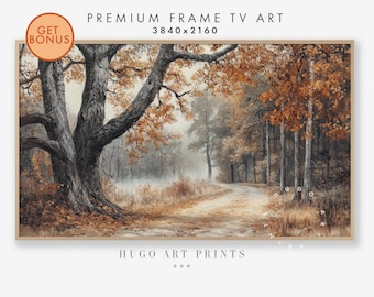 Samsung Frame TV Art, Vintage Fall Landscape Frame Tv, Antique Autumn Landscape Frame Tv Art, Fall Painting, Autumn Frame TV Art Warm Tones