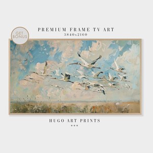 Samsung Frame TV Art, Spring Storks, Easter TV Art, Spring Decor, Vintage Farmhouse TV, Antique Art, Vintage Painting Digital Download TV015