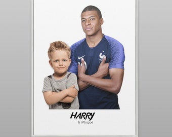 Personalized Kylian Mbappé Poster, Printable Gift, Personalized soccer gift, Digital Sheet Picture