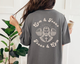 Gym Pump Cover, Gym And Jesus Shirt, Christian Oversized Tshirt, Christian Merch, Workout Clothes, Weightlifting Shirt, Faith Based Apparel