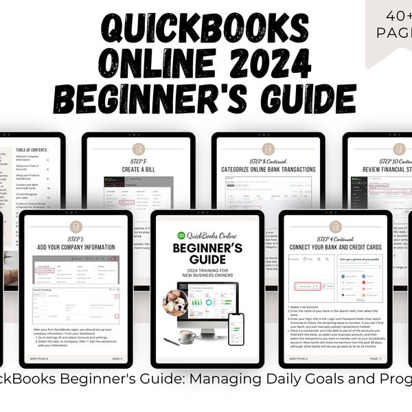 QuickBooks Beginner's Guide EBOOK: For Setting Up and Managing Finances - Perfect for Small Business Owners and Financial Beginners!