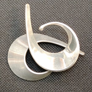 Rare Vintage Mid-Century Modernist Sling Earrings Sterling Silver Norwegian