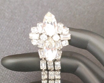 Vintage kroonluchter oorbellen-strass clip-on Joseph Wiesner New York jaren 1950/1960