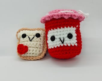 Llavero de peluche de tostadas y mermelada