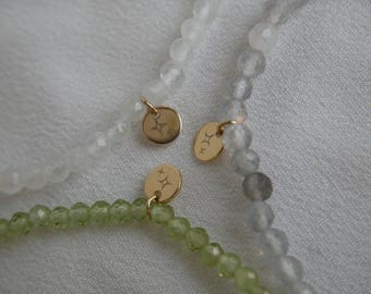 Pulseras de cuentas con dije de oro de 14 k
