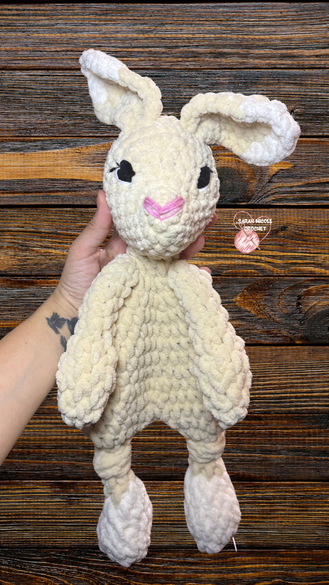 Rye the Rabbit Crochet Baby Snuggler Knotted Lovey - Etsy