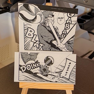 Haikyuu Magnet Set – Hinata Volleyball “BLAT/DOINK” Double Panel 9x12 cm 3D Printed Manga Decor