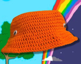 Handmade - Crochet - Big Lez - Sassy The Sasquatch - Festival - Bucket - Hat - Fing Druggo - Gifts - Stoner - Chooma Island - Googly Eye