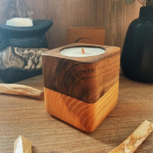 Handmade Soy Wax Candle: Scented Wooden Container with Crackling Wick