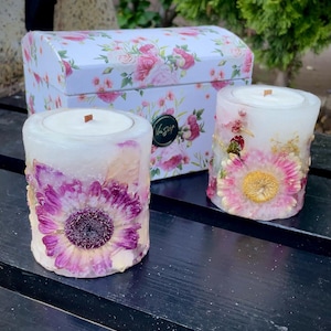 Handmade Botanic Soy Wax Candle Set: Floral Aromatherapy Gift