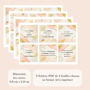 48 Cartes Affirmations Positives à imprimer, en français, Confiance en Soi Développement personnel PDF image 5