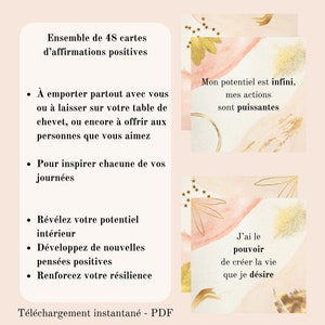 48 Cartes Affirmations Positives à imprimer, en français, Confiance en Soi Développement personnel PDF image 6