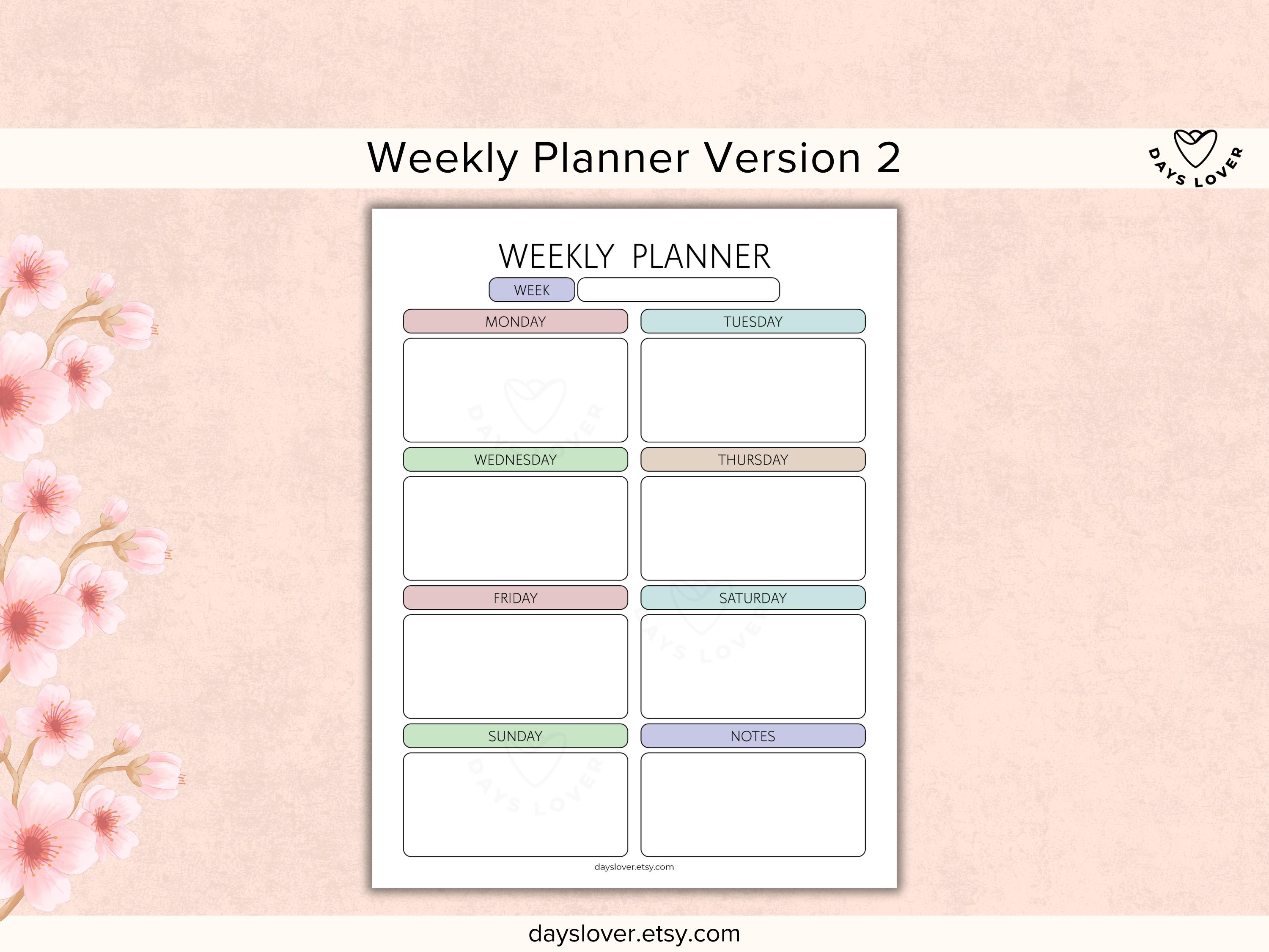 Weekly Planner Printable ADHD Weekly Planner Daily Task Organizer ...