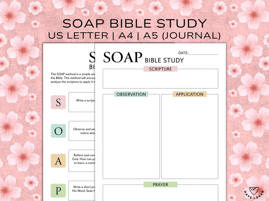 Bible Study SOAP Printable Template for Women Ministry Group Faith ...