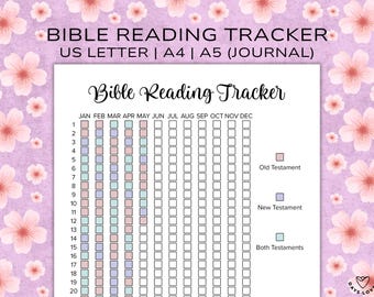 Bible Reading Tracker Planner Printable Bible Journal Christian Bible Study Devotional Scripture Reading Log Bible Coloring Page Book Guide