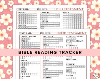 Bible Reading Tracker Planner Printable Download Digital Christian Journal Daily Bible Study Devotional Scripture Guide Bible Chapter Books