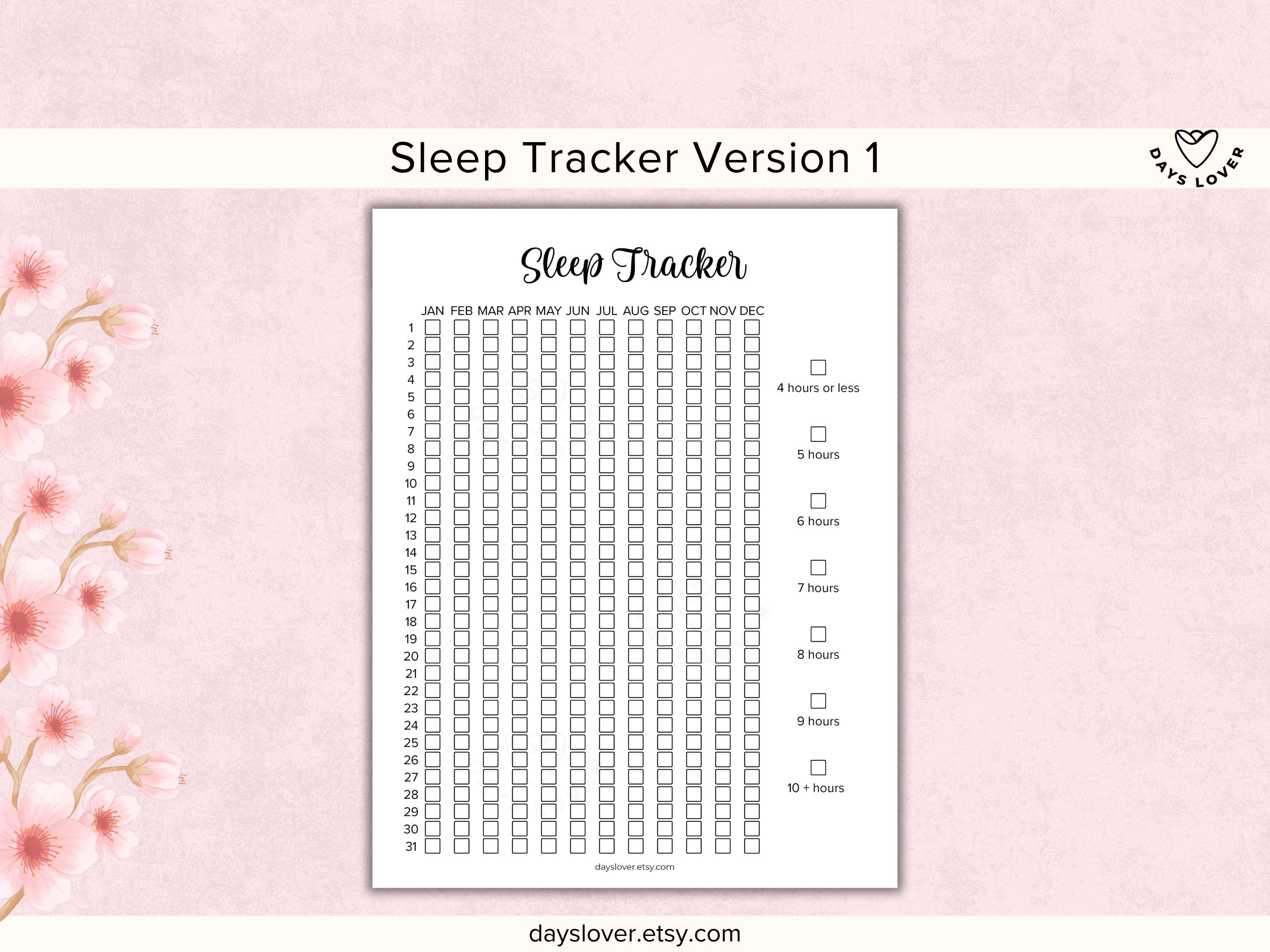 Sleep Tracker Printable Yearly Sleep Tracker Journal Planner Page Habit ...