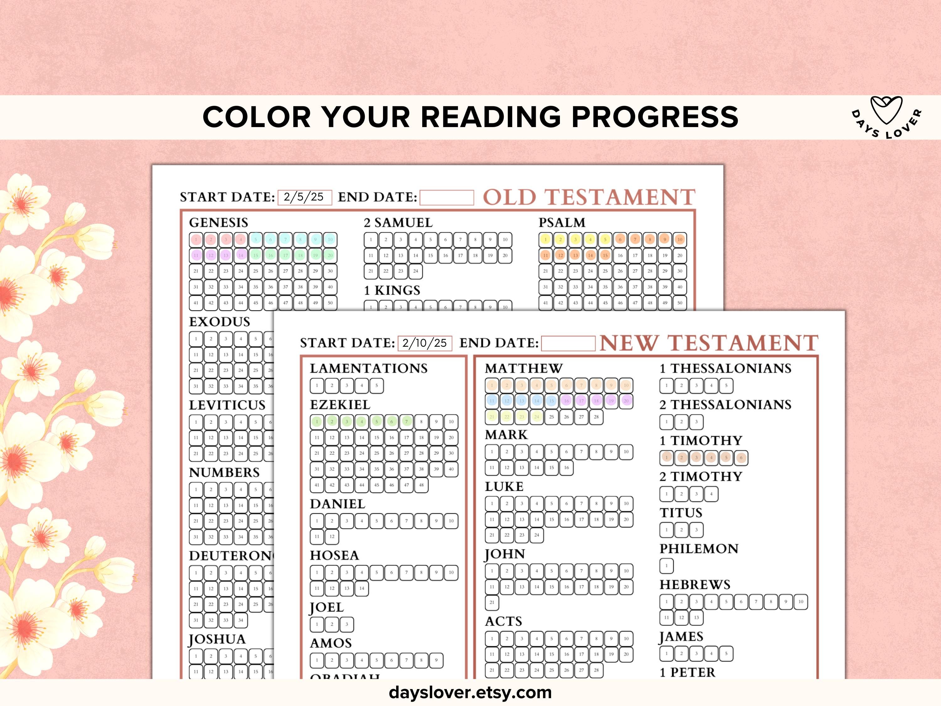Bible Reading Tracker Planner Printable Download Digital Christian ...