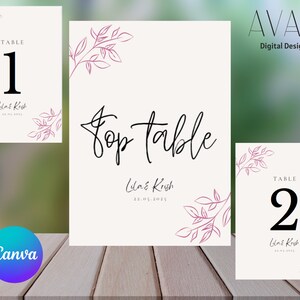 Wedding table numbers