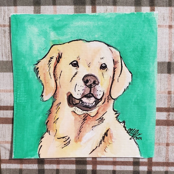 Pocket Portraits: Custom handmade animal/pet portraits in gouache and ink