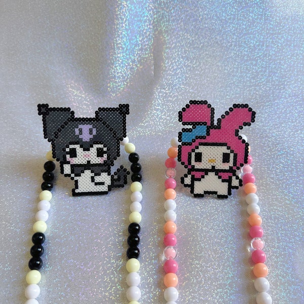Sanrio Kuromi My Melody Rave LED Pacifier Perler Necklace