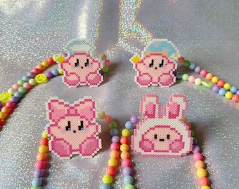 Kirby Rave LED Pacifier Perler Necklace