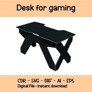 Game desk table vector files, Study Table plan CNC, Home Office Desk, Computer Desk, Student Table, Digital file Dxf SVG ai cdr files