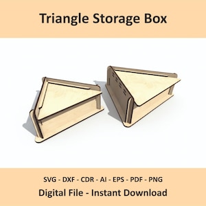 Triangle Storage Box Laser Cut SVG DXF | Triangular Organizer Files