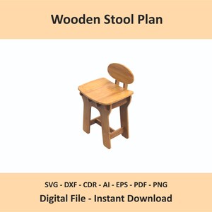 Wooden Stool Plan, Tabouret CNC File, SVG DXF Plywood Stool Template for Kids Design
