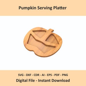Servierplatte aus Holz mit Kürbisumriss (DXF-Datei), CNC-Käsebrett-Laserschnittdateien für Halloween