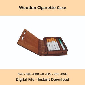 Wooden Cigarette Case SVG, Laser Cut Smoke Box DXF File for Glowforge, Digital Download