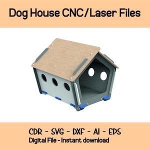 Cnc-Datei Hundehütte, Haustierhaus 3D Modelle, Hundehütte dxf Datei, Hundehütte SVG, Hundehütte DXF, Hundehütte CDR, Hund Haus Vorlage, Hundehaus Plan