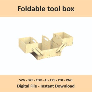 Foldable Tool Box CNC Plans, Handyman Storage Box, DIY Craftsman Laser Cut Toolbox SVG