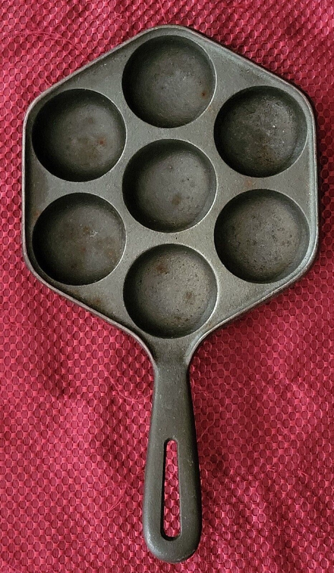 Vintage Cast Iron AEBELSKIVER Pancake Ball Pan Vintage 1940s Provenance