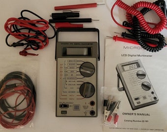 Micronta LCD Digital Multimeter 22-191 Tandy Corp Orig Box mit Extra Teilen Vintage