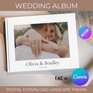 64 Page Wedding Photo Album Template Canva, Custom Wedding Album Photobook, Personalized Landscape Wedding Album, Digital PhotoBook Template
