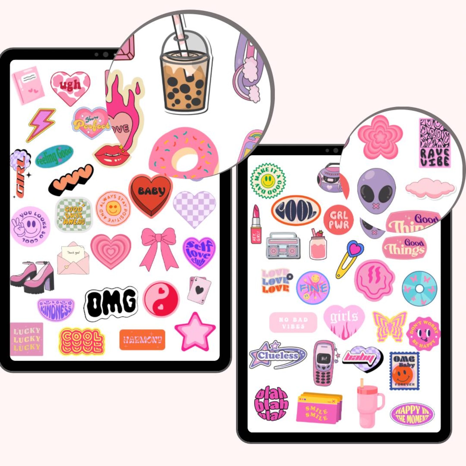Aesthetic Digital Planner Stickers, 500 Goodnotes Planner Stickers ...