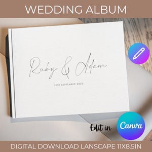 64 Page Wedding Photo Album Template Canva, Custom Wedding Album Photobook, Personalized Landscape Wedding Album, Digital PhotoBook Template