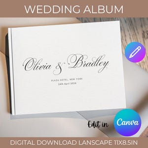 64 Page Wedding Photo Album Template Canva, Custom Wedding Album Photobook, Personalized Landscape Wedding Album, Digital PhotoBook Template
