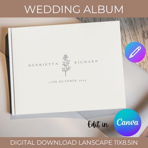 64 Page Wedding Photo Album Template Canva, Custom Wedding Album Photobook, Personalized Landscape Wedding Album, Digital PhotoBook Template