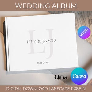 64 Page Wedding Photo Album Template Canva, Custom Wedding Album Photobook, Personalized Landscape Wedding Album, Digital PhotoBook Template