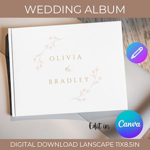 64 Page Wedding Photo Album Template Canva, Custom Wedding Album Photobook, Personalized Landscape Wedding Album, Digital PhotoBook Template
